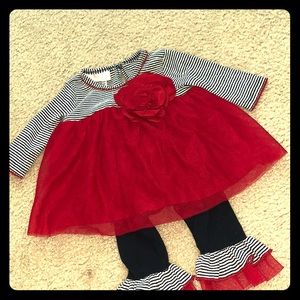 Red flower babygirl dress